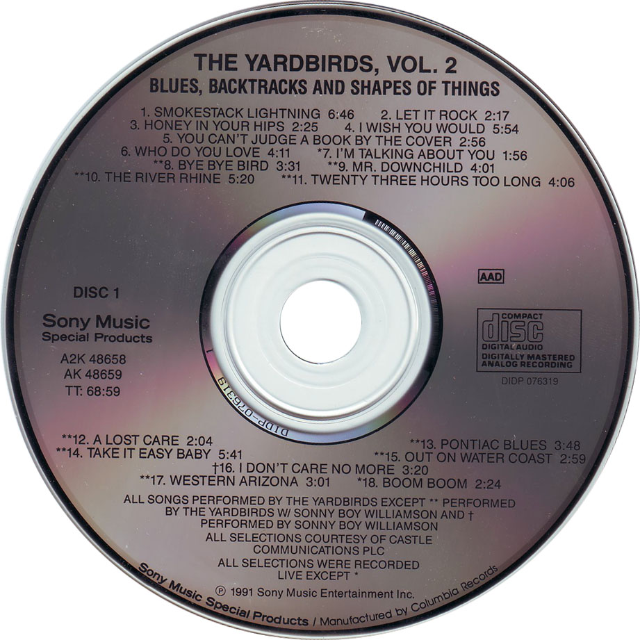 Cartula Cd1 de The Yardbirds - Blues, Backtracks And Shapes Of Things