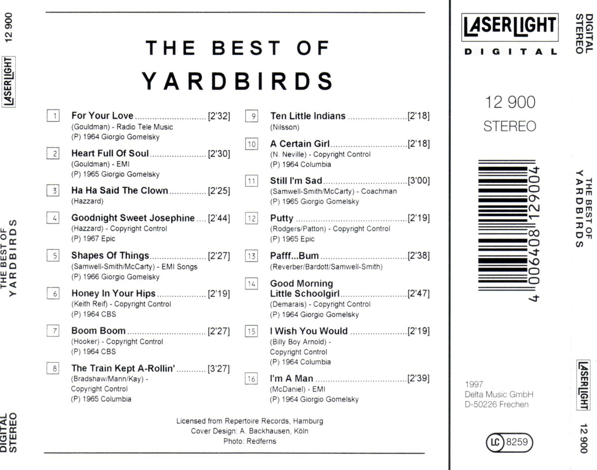 Cartula Trasera de The Yardbirds - The Best Of The Yardbirds