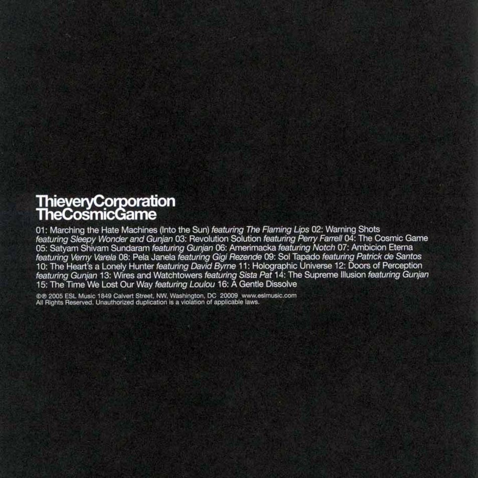 Cartula Interior Frontal de Thievery Corporation - The Cosmic Game