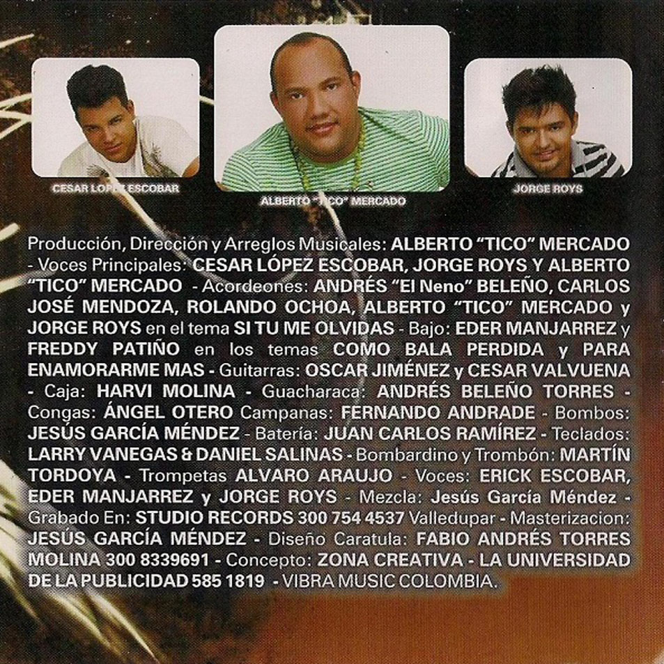 Cartula Interior Frontal de Tico Mercado & Los De La Cuadra - Entrar En Tu Corazon