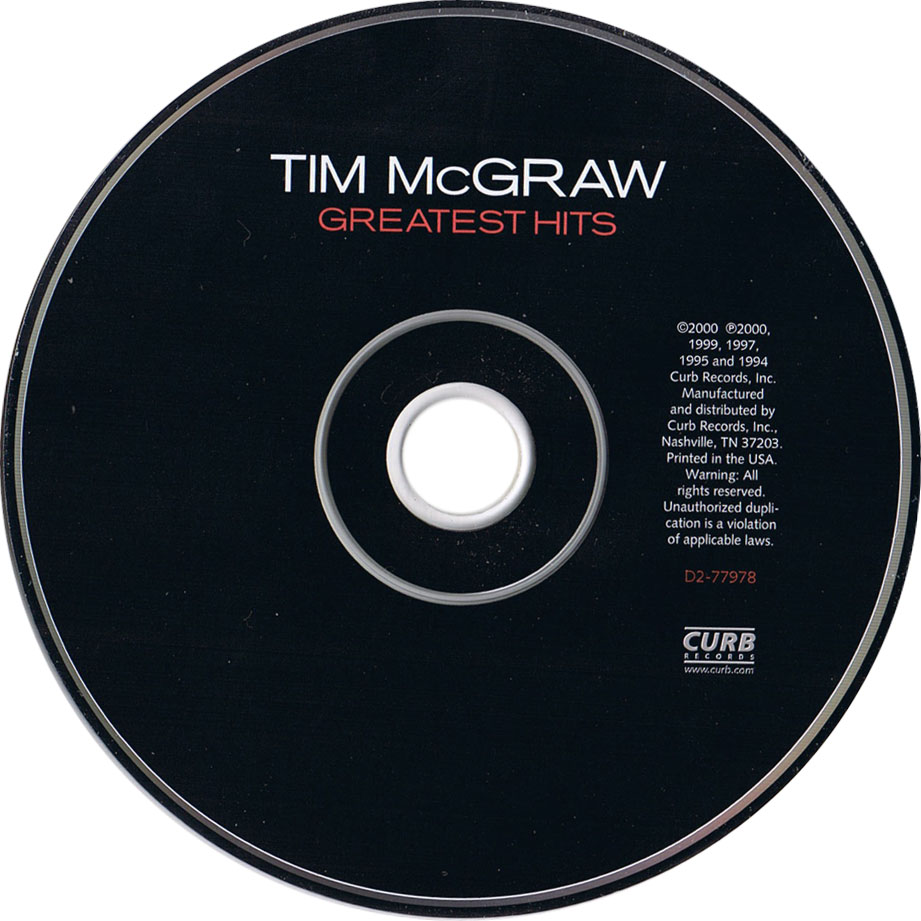 Cartula Cd de Tim Mcgraw - Greatest Hits