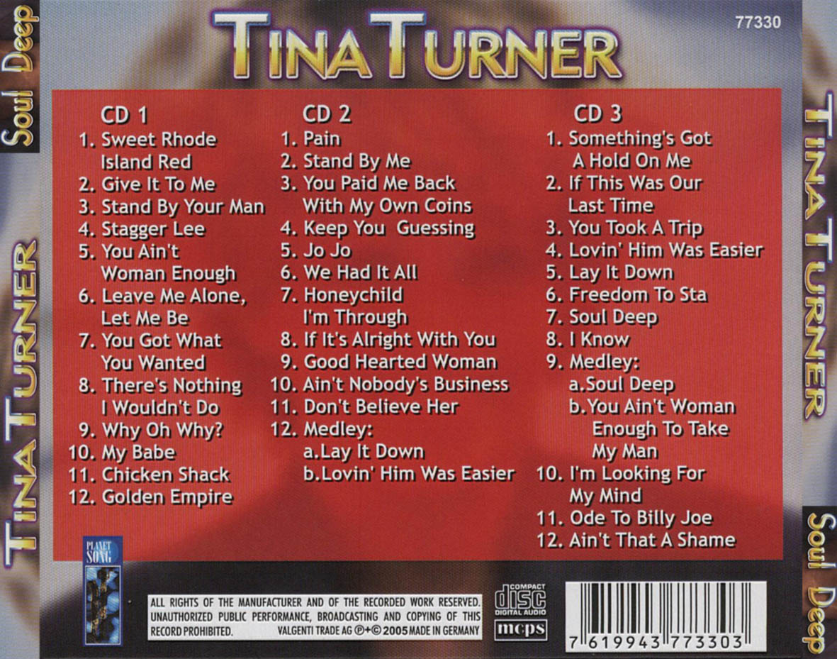 Cartula Trasera de Tina Turner - Soul Deep