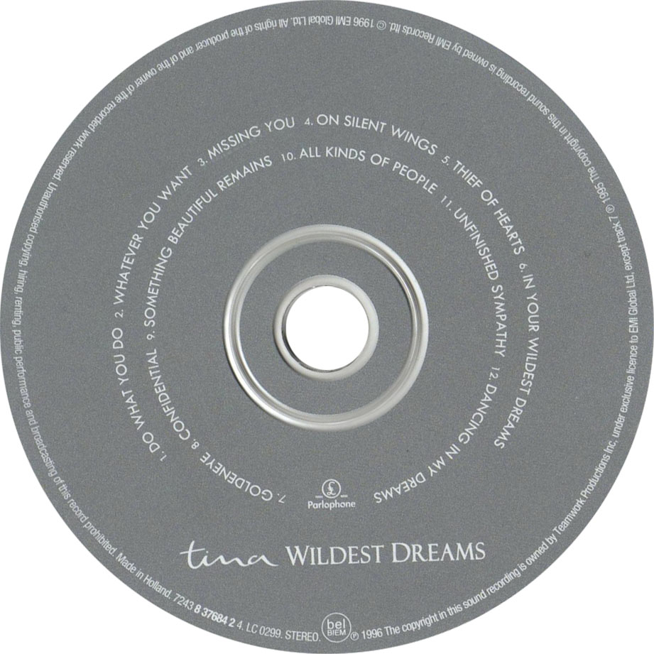 Cartula Cd de Tina Turner - Wildest Dreams