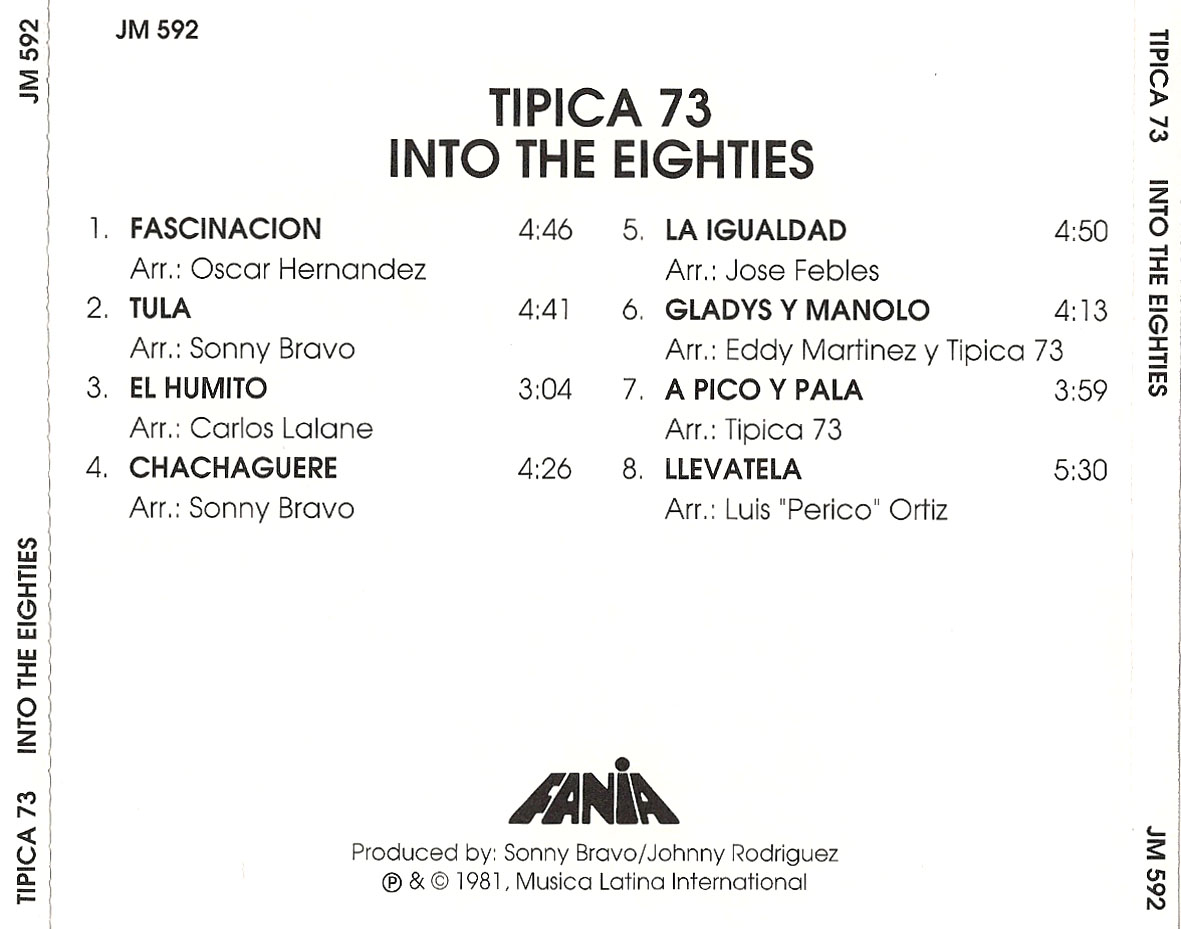 Cartula Trasera de Tipica 73 - Into The Eighties