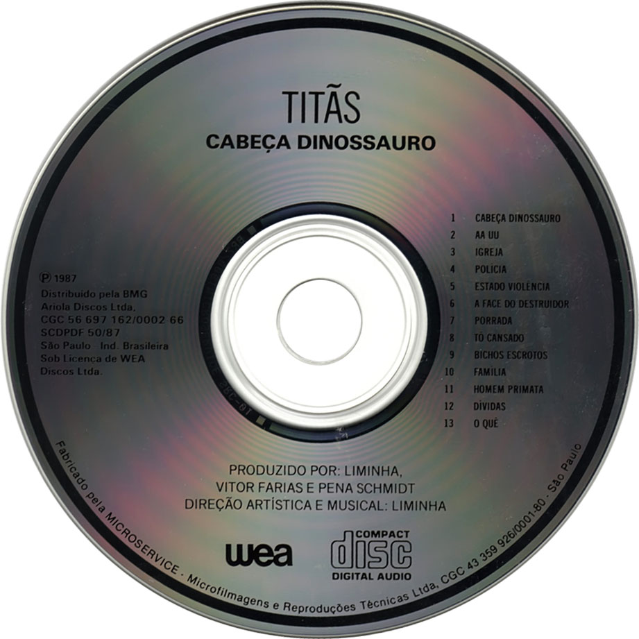 Cartula Cd de Titas - Cabea Dinossauro