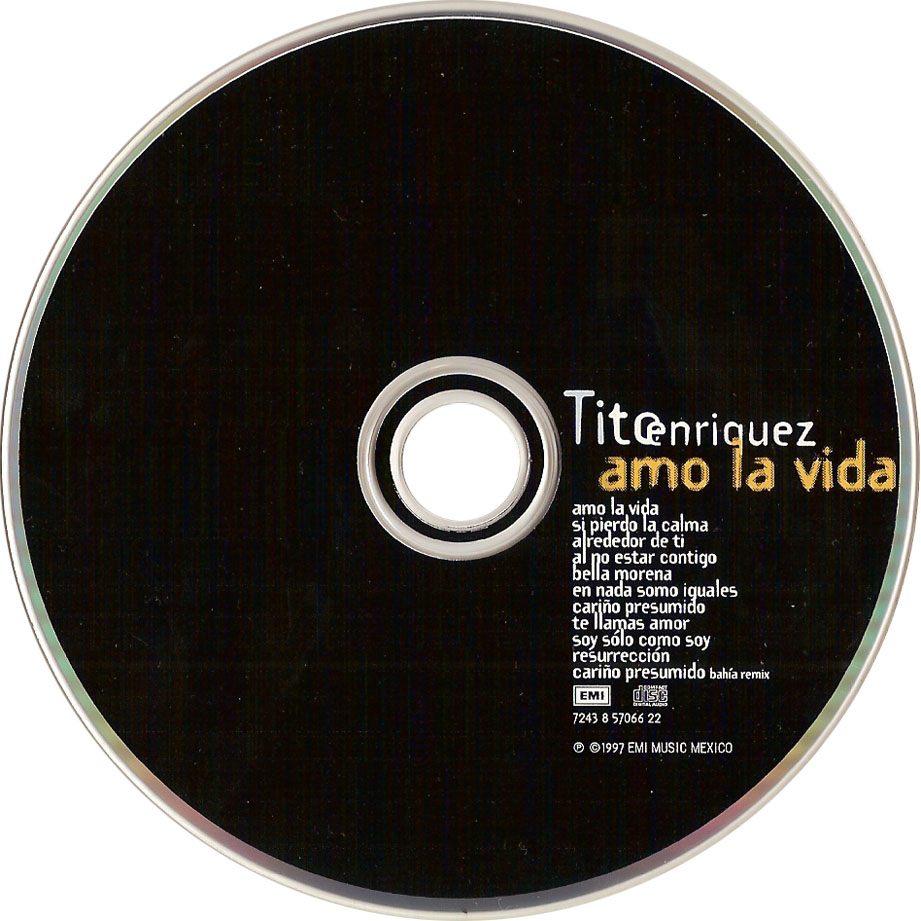 Cartula Cd de Tito Enriquez - Amo La Vida