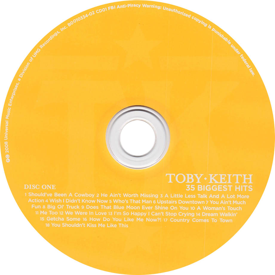 Cartula Cd1 de Toby Keith - 35 Biggest Hits