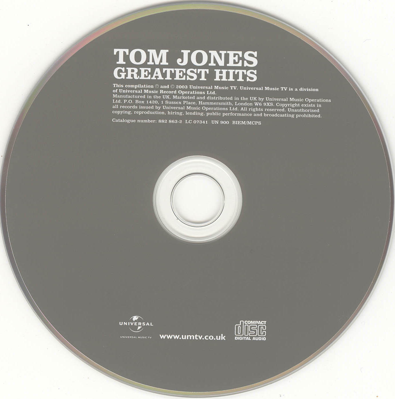 Cartula Cd de Tom Jones - Greatest Hits