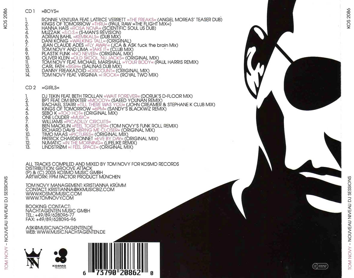 Cartula Trasera de Tom Novy - Nouveau Niveau Dj Sessions