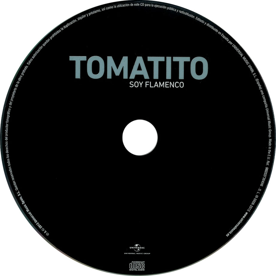 Cartula Cd de Tomatito - Soy Flamenco