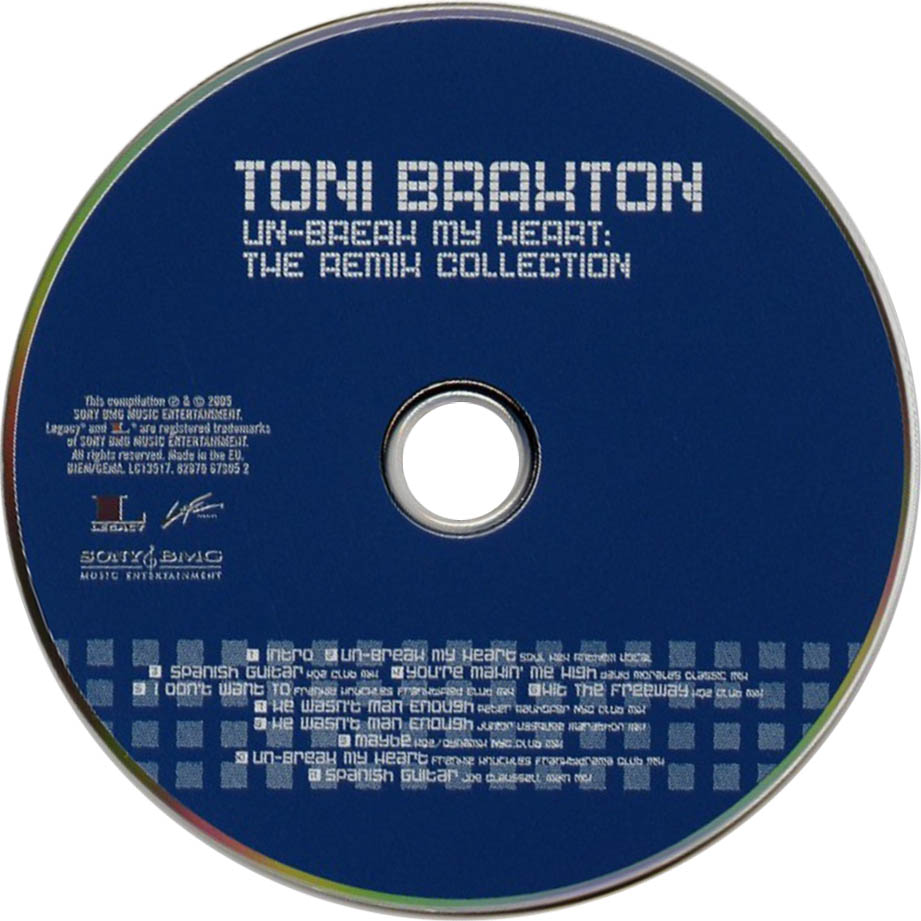 Cartula Cd de Toni Braxton - Un Break My Heart (The Remix Collection)