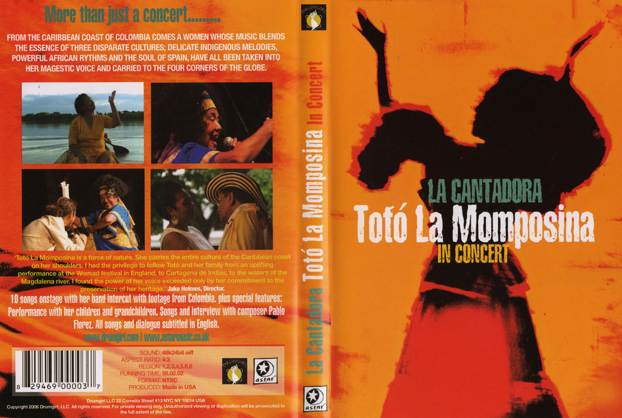 Cartula Caratula de Toto La Momposina - La Cantadora: In Concert (Dvd)