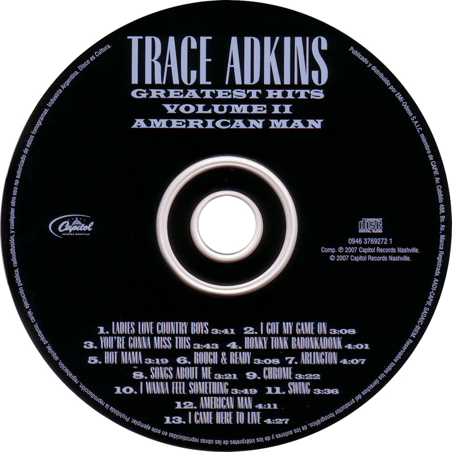 Cartula Cd de Trace Adkins - American Man: Greatest Hits, Volume II