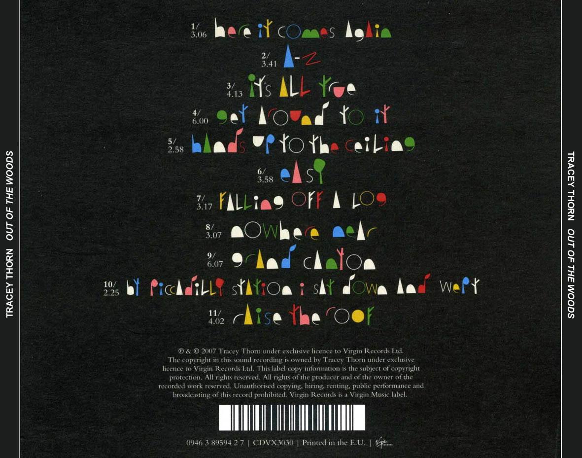 Cartula Trasera de Tracey Thorn - Out Of The Woods