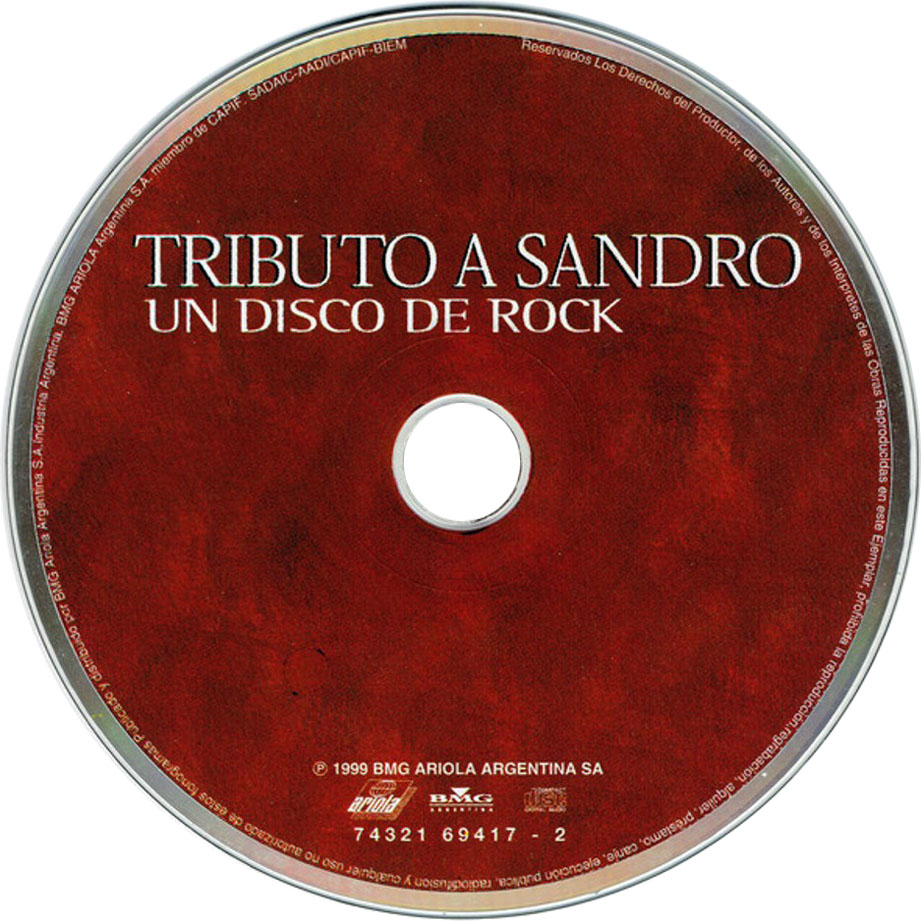 Cartula Cd de Tributo A Sandro Un Disco De Rock