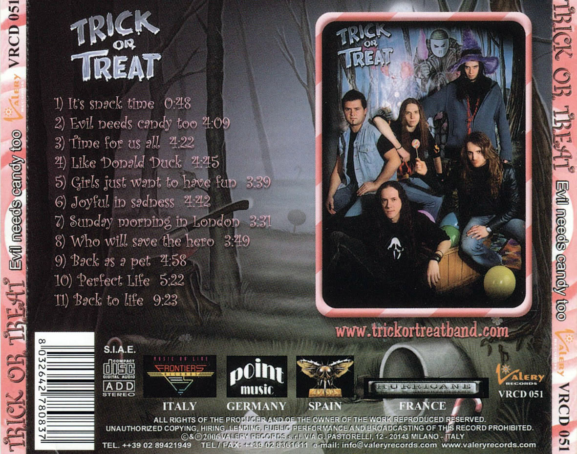 Cartula Trasera de Trick Or Treat - Evil Needs Candy Too
