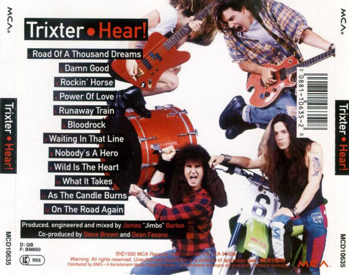 Cartula Trasera de Trixter - Hear