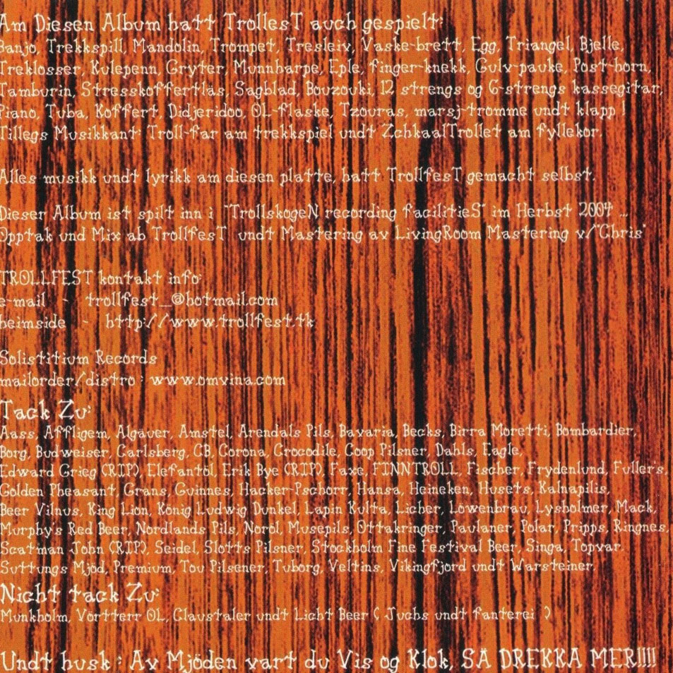 Car�tula Interior Frontal de Trollfest - Willkommen Folk Tell Drekka Fest
