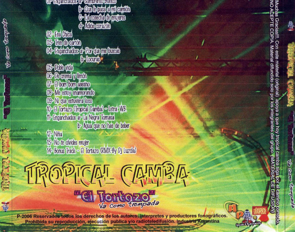 Cartula Trasera de Tropical Camba - El Tortazo Va Como Trompada