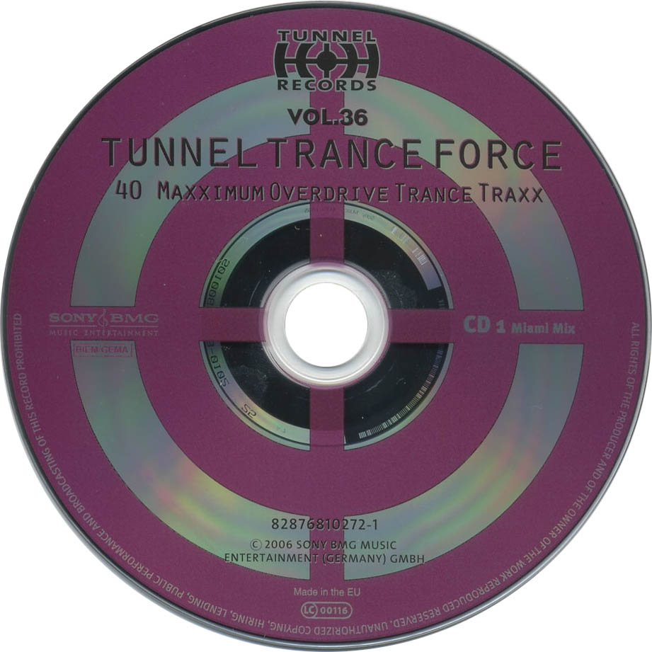 Cartula Cd1 de Tunnel Trance Force Volume 36