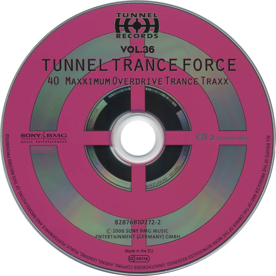 Cartula Cd2 de Tunnel Trance Force Volume 36