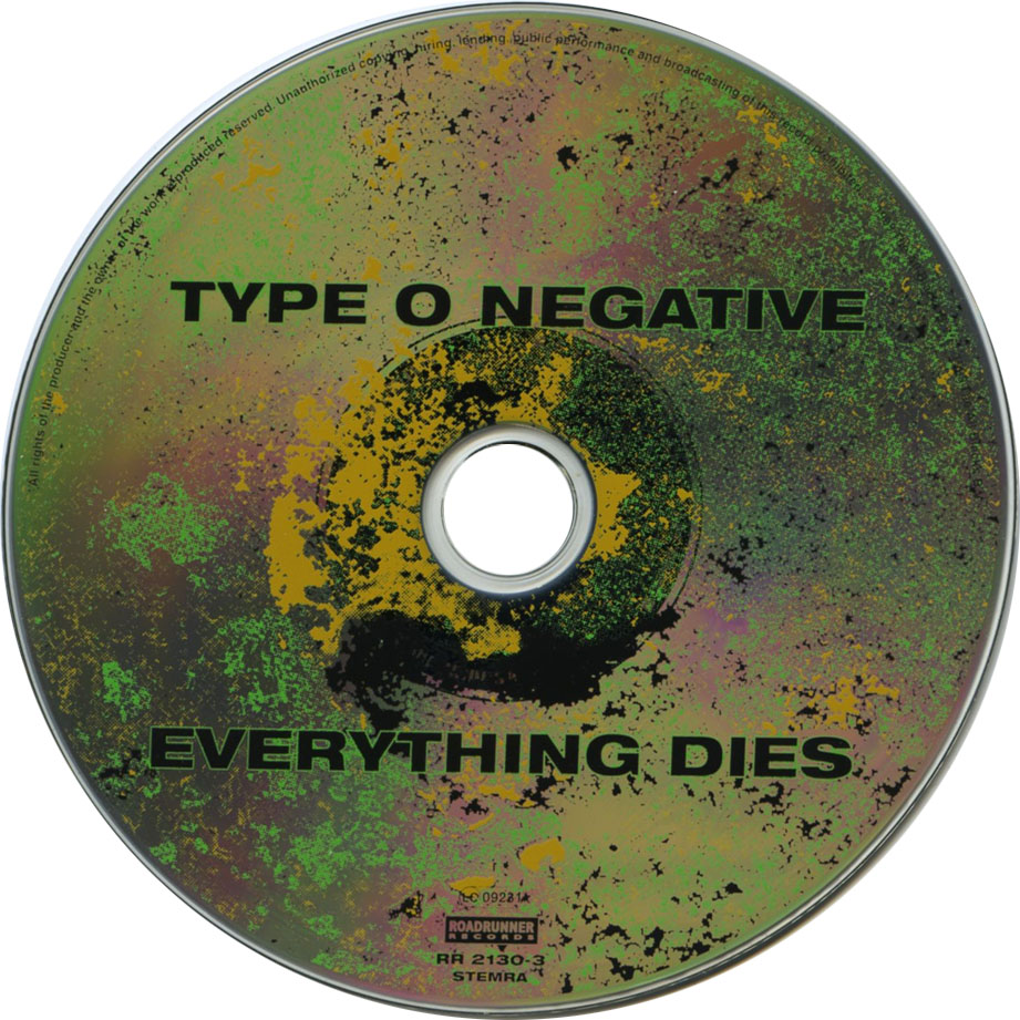 Cartula Cd de Type O Negative - Everything Dies (Cd Single)