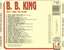 Cartula trasera B.b. King Why I Sing The Blues