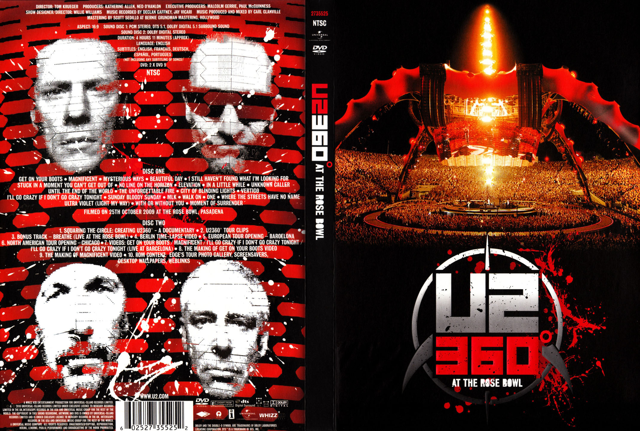 Cartula Caratula de U2 - 360 At The Rose Bowl (Dvd)