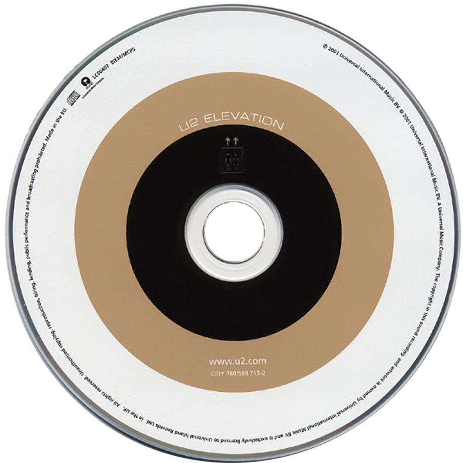 Cartula Cd de U2 - Elevation (Cd Single)