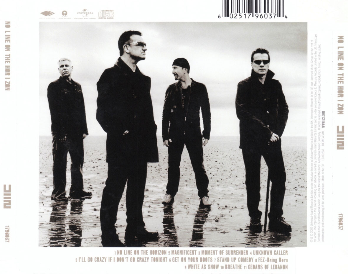 Cartula Trasera de U2 - No Line On The Horizon