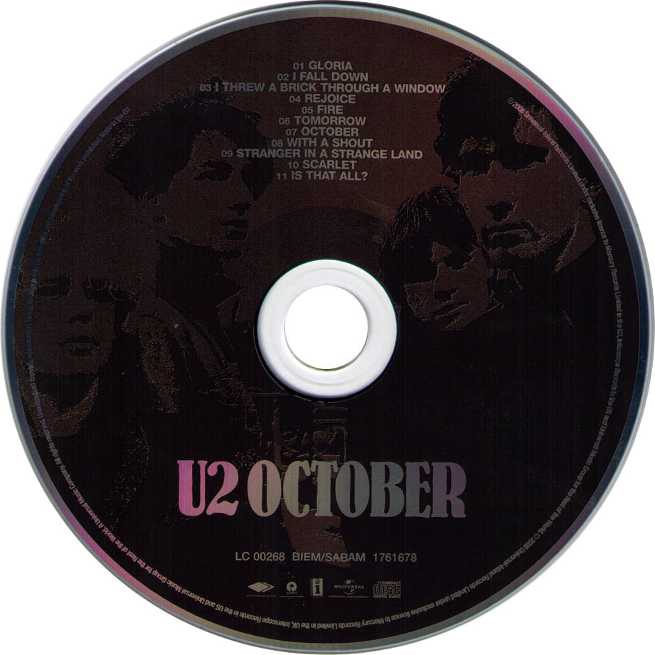 Cartula Cd de U2 - October