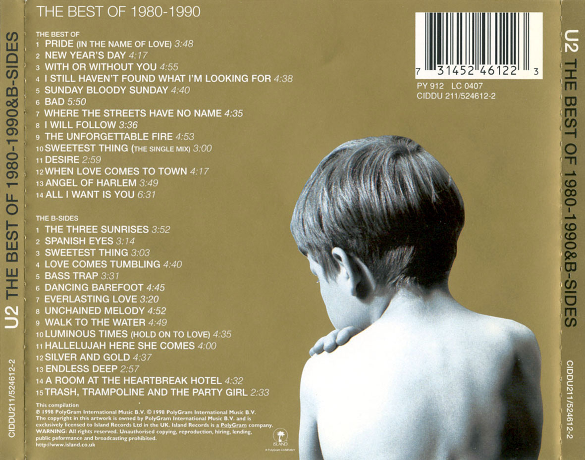 Cartula Trasera de U2 - The Best Of 1980-1990 & B-Sides