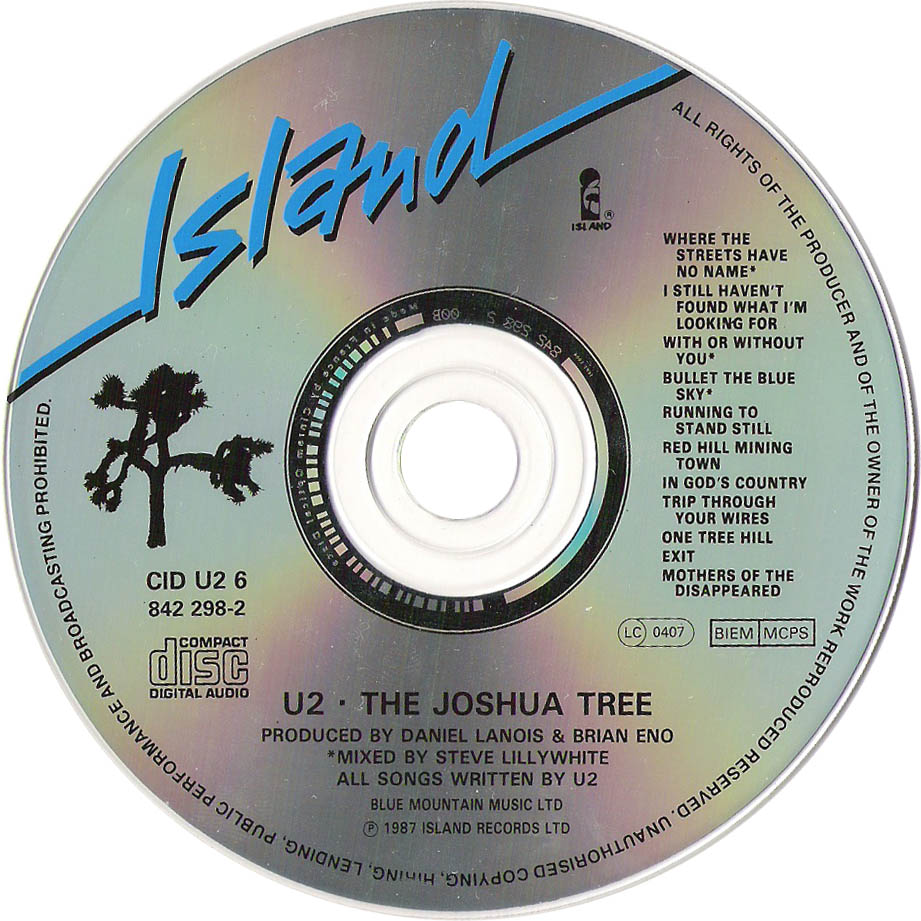 Cartula Cd de U2 - The Joshua Tree