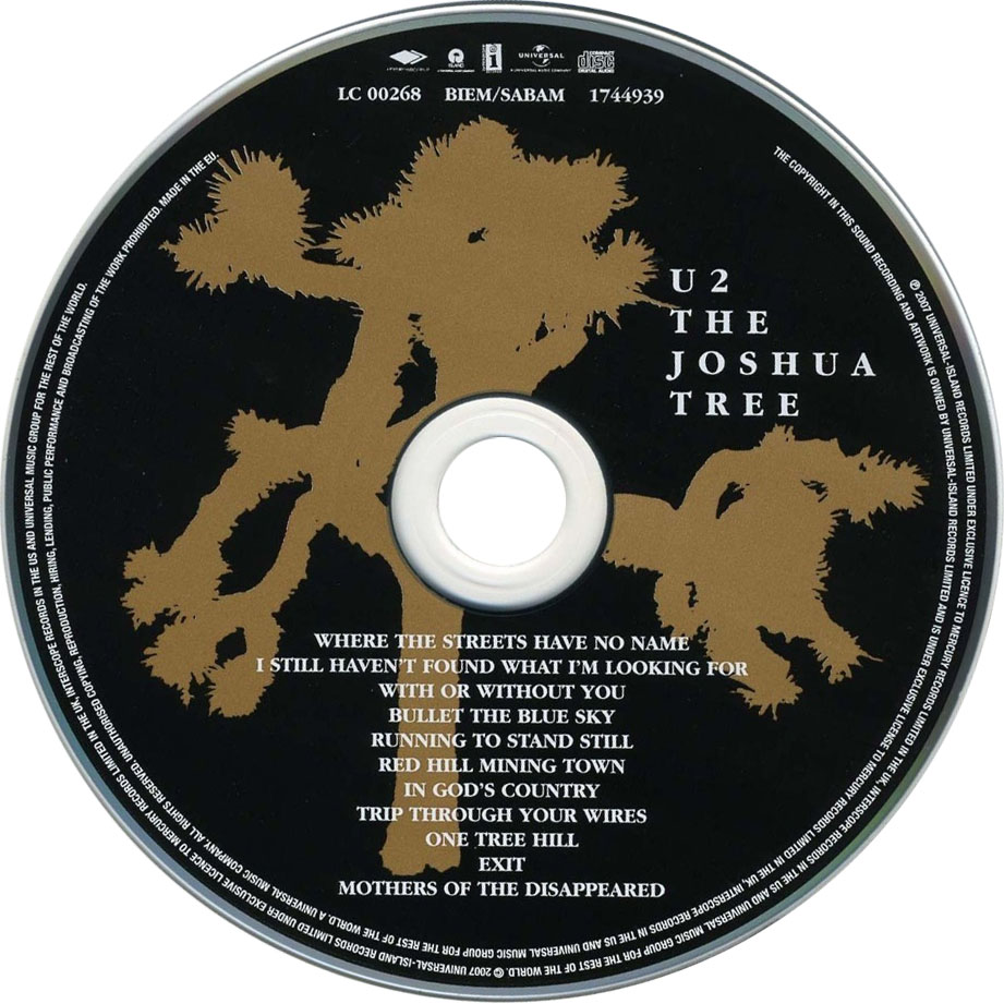 Cartula Cd1 de U2 - The Joshua Tree (2007)