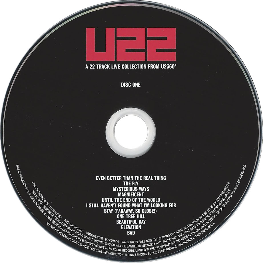 Cartula Cd1 de U2 - U22