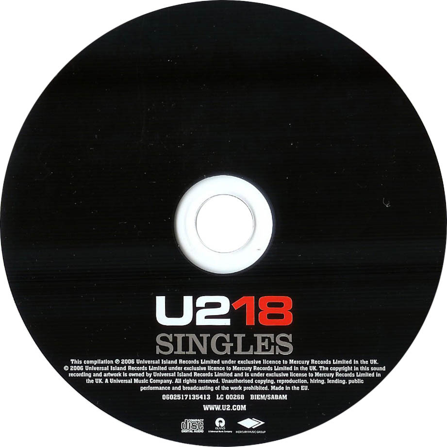 Cartula Cd de U2 - U2 18 Singles