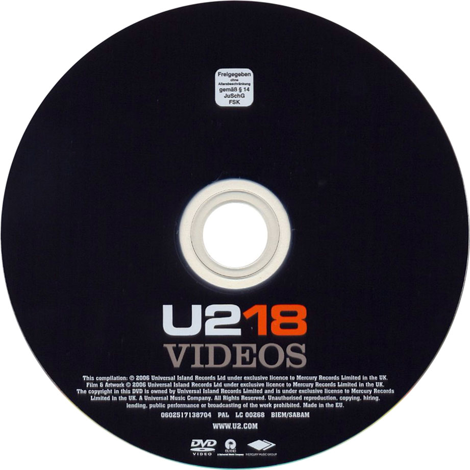 Cartula Cd de U2 - U2 18 Videos (Dvd)