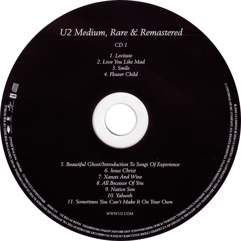 Cartula Cd1 de U2 - U2 Medium, Rare & Remastered