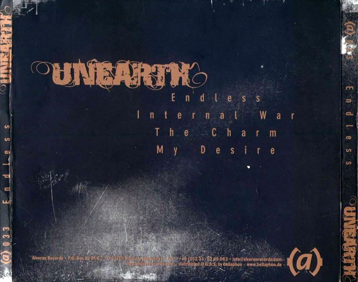 Cartula Trasera de Unearth - Endless