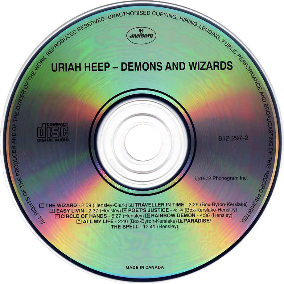 Cartula Cd de Uriah Heep - Demons And Wizards