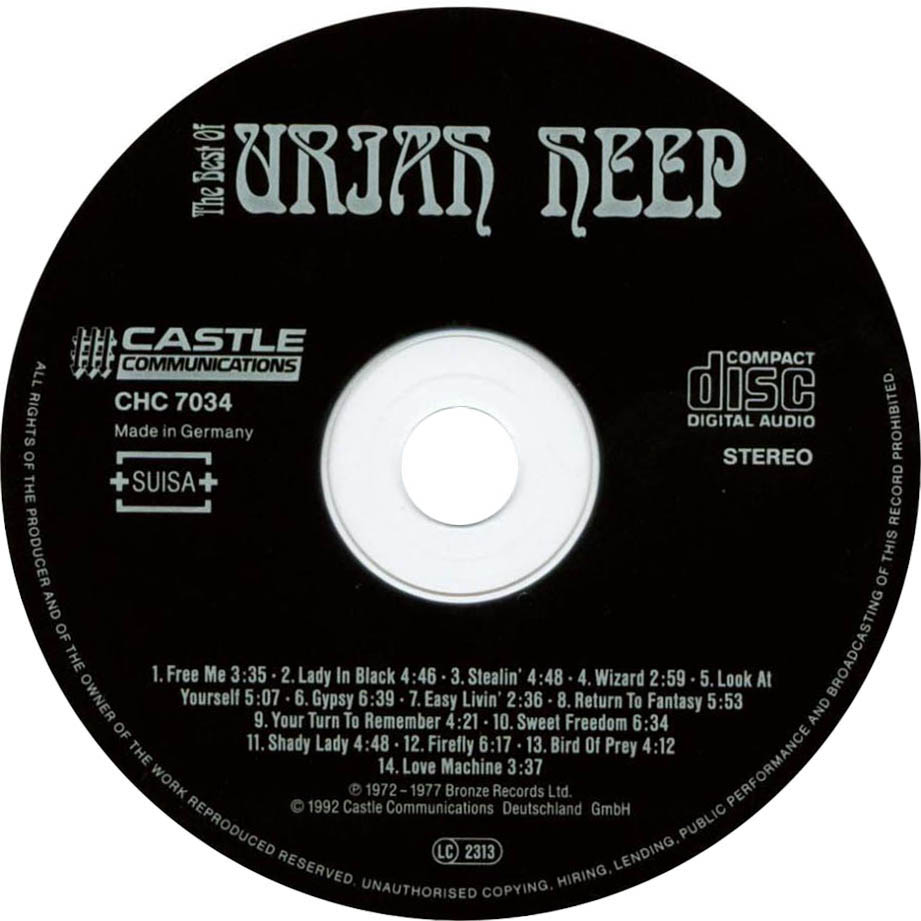 Cartula Cd de Uriah Heep - The Best Of Uriah Heep