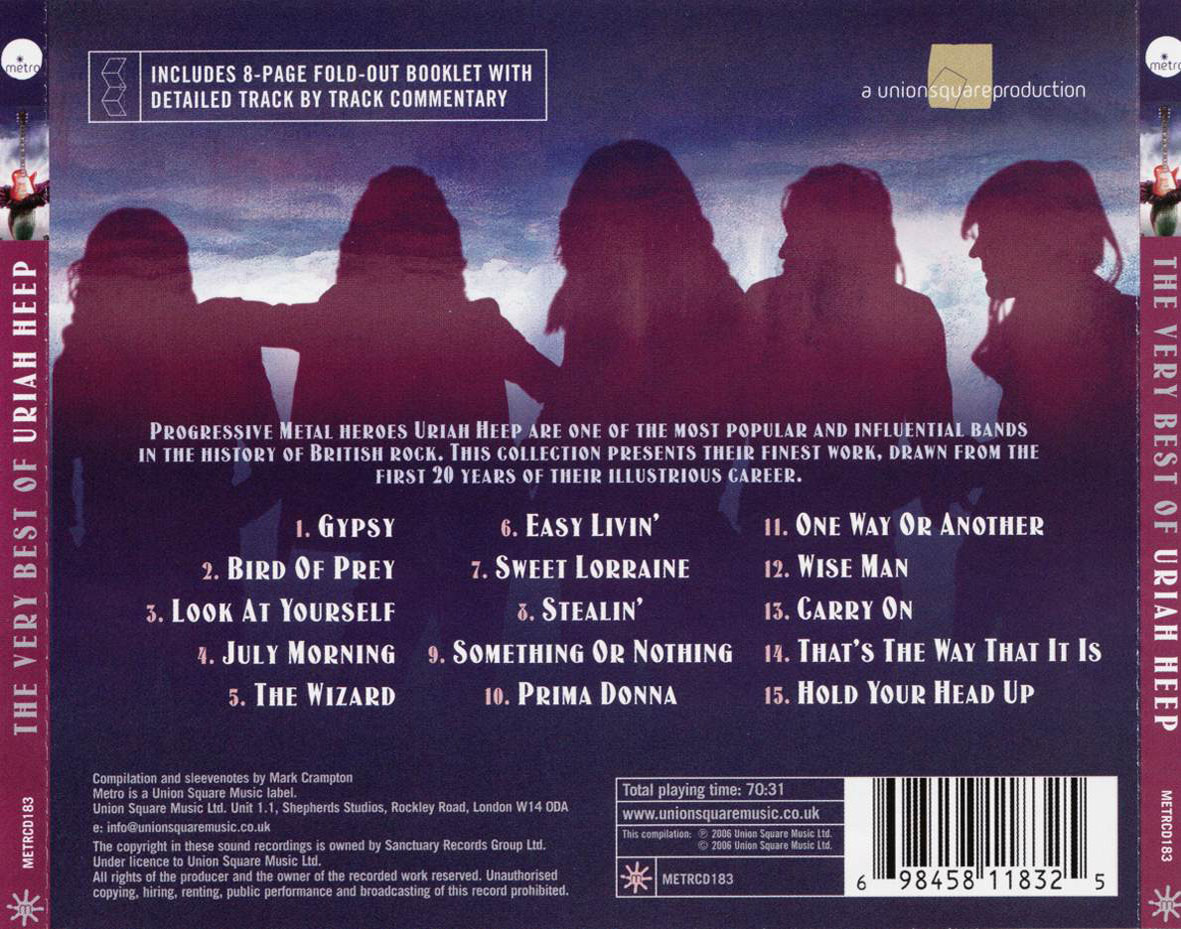 Cartula Trasera de Uriah Heep - The Very Best Of Uriah Heep