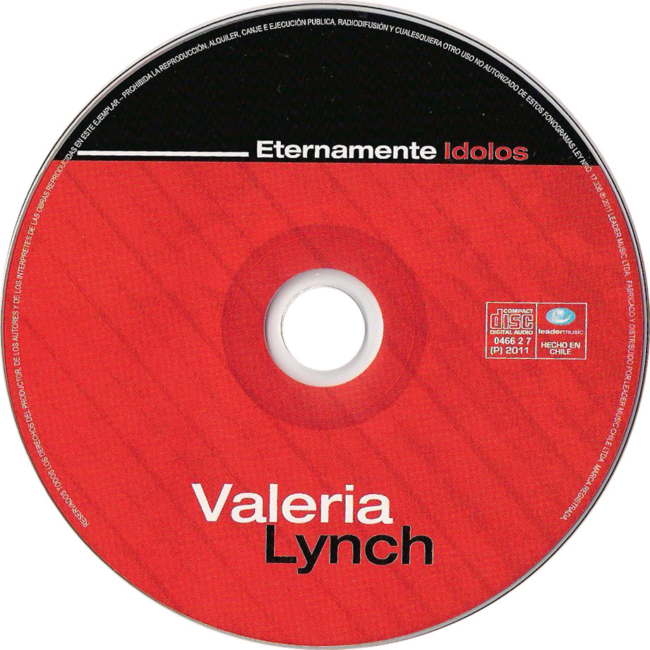 Carátula Cd de Valeria Lynch - Eternamente Idolos