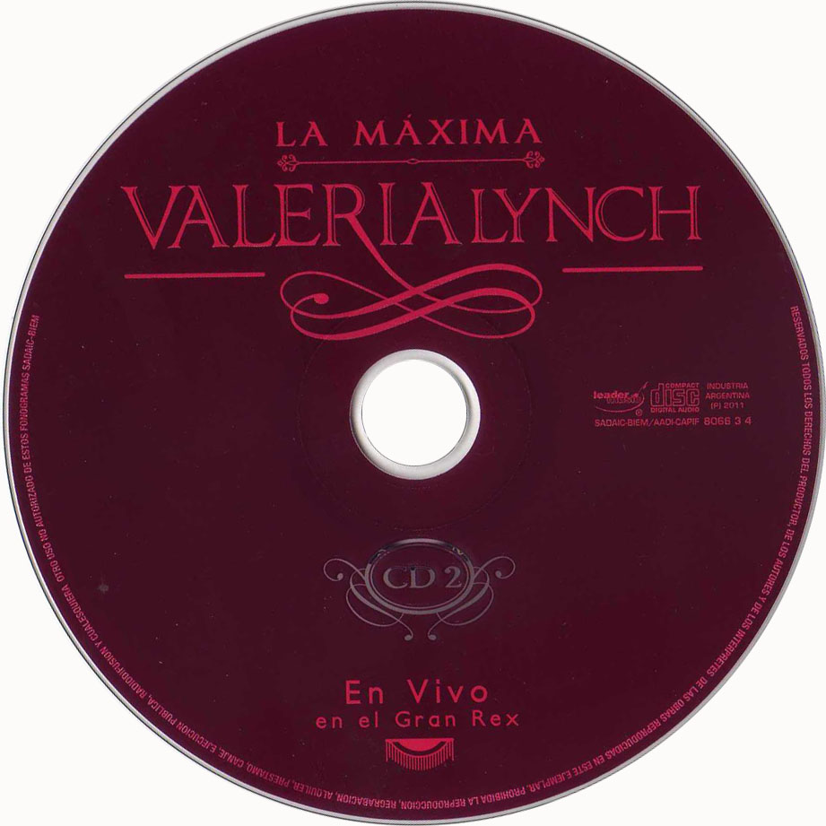 Carátula Cd2 de Valeria Lynch - La Maxima En Vivo