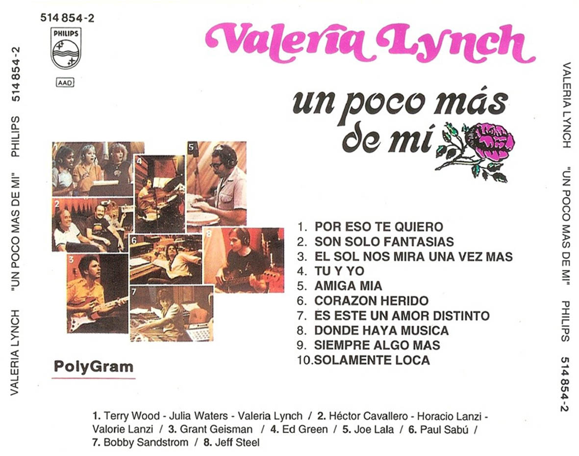 Carátula Trasera de Valeria Lynch - Un Poco Mas De Mi