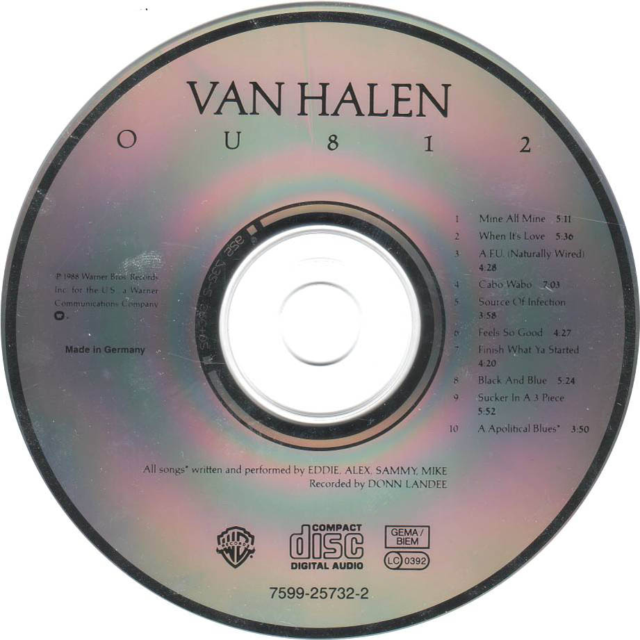 Cartula Cd de Van Halen - Ou812