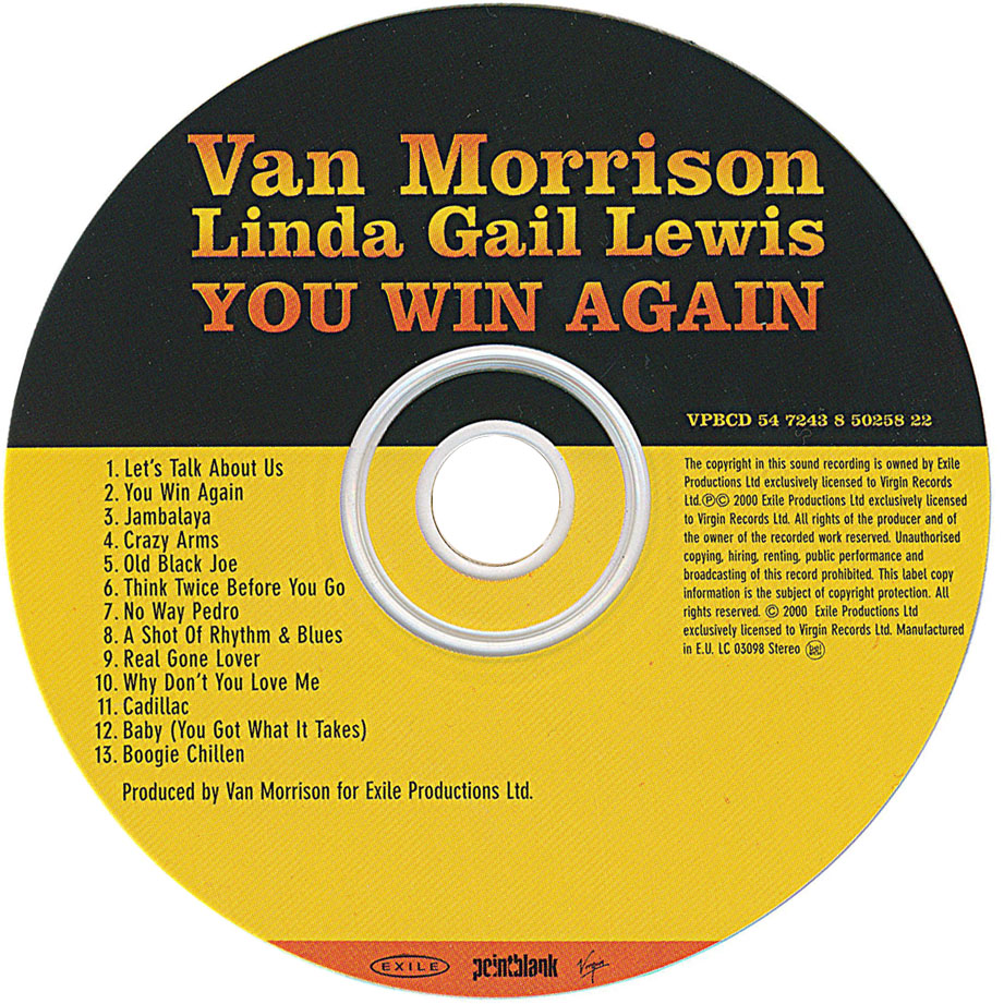 Cartula Cd de Van Morrison & Linda Gail Lewis - You Win Again