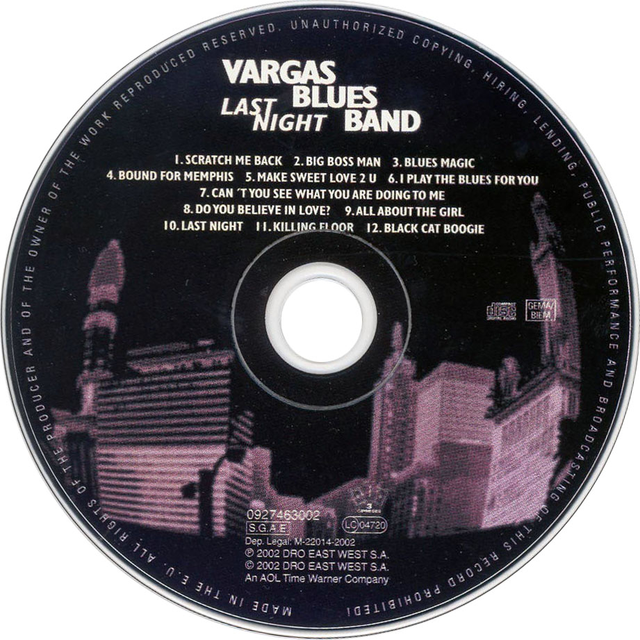 Cartula Cd de Vargas Blues Band - Last Night