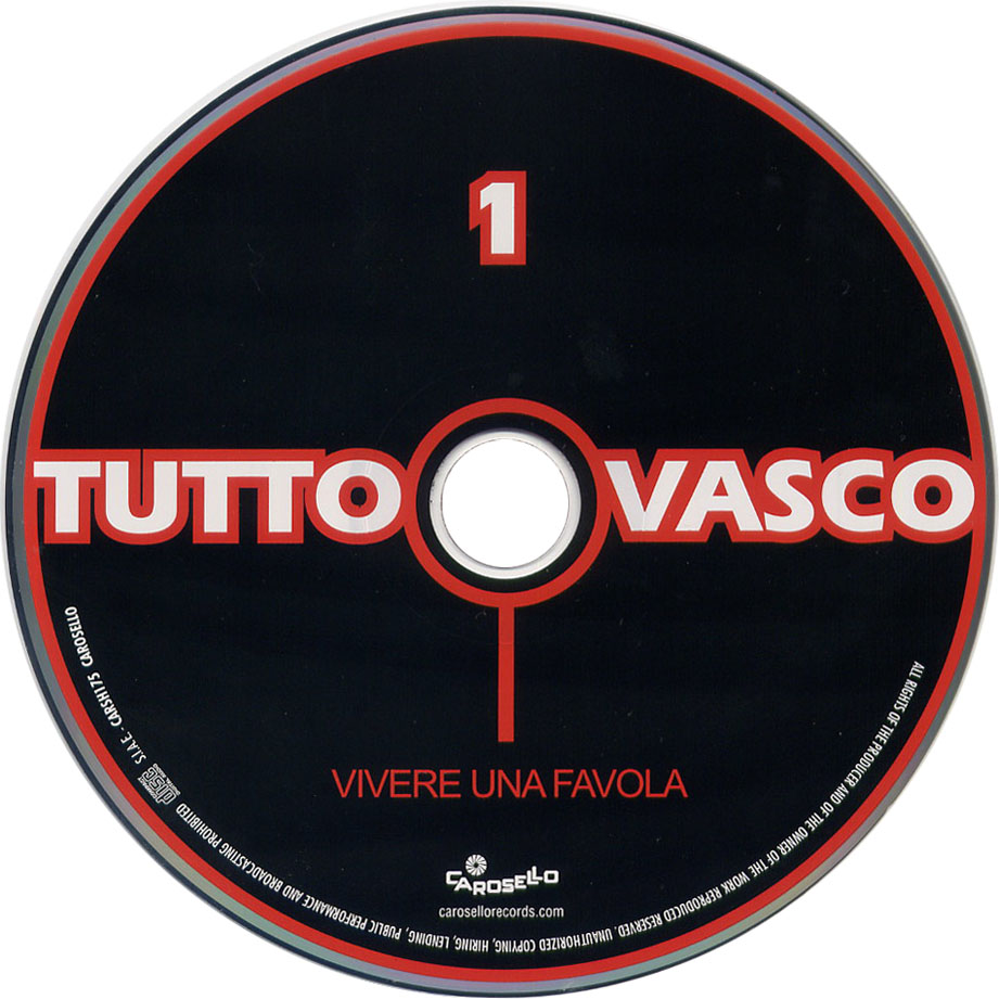 Cartula Cd1 de Vasco Rossi - Tutto Vasco: Vivere Una Favola