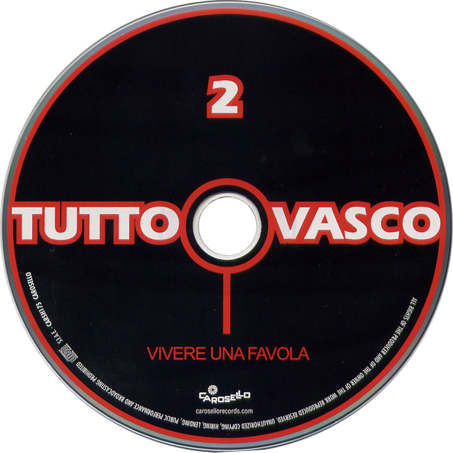 Cartula Cd2 de Vasco Rossi - Tutto Vasco: Vivere Una Favola